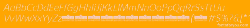 KabrioAbarthExtralightItalicTrial Font – Pink Fonts on Orange Background