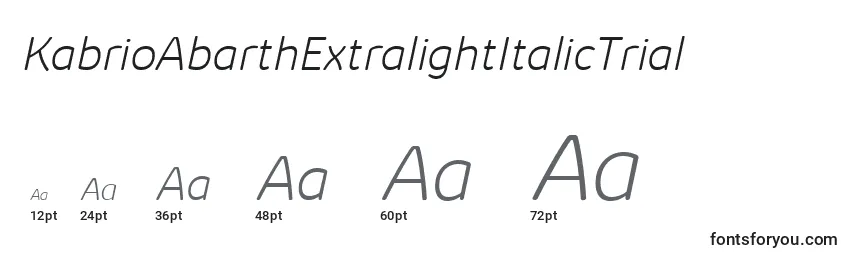 KabrioAbarthExtralightItalicTrial Font Sizes