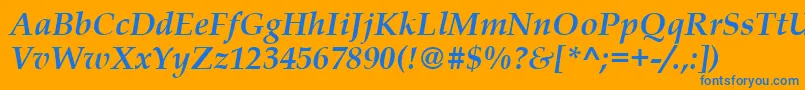 BookAntiquaРџРѕР»СѓР¶РёСЂРЅС‹Р№РљСѓСЂСЃРёРІ Font – Blue Fonts on Orange Background