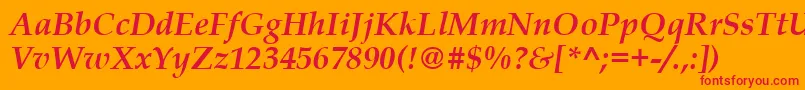 フォントBookAntiquaРџРѕР»СѓР¶РёСЂРЅС‹Р№РљСѓСЂСЃРёРІ – オレンジの背景に赤い文字