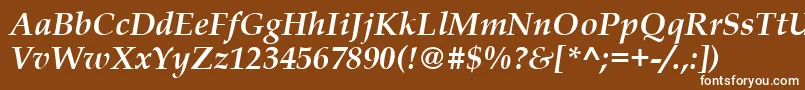 BookAntiquaРџРѕР»СѓР¶РёСЂРЅС‹Р№РљСѓСЂСЃРёРІ Font – White Fonts on Brown Background