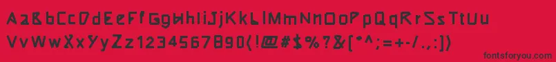 Saiba mais sobre a fonte Typeotape Fonte Typeotape – fontes pretas em um fundo vermelho