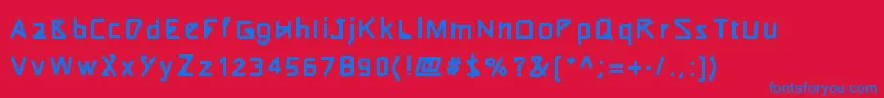 Typeotape-fontti – siniset fontit punaisella taustalla