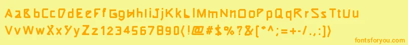 Typeotape Font – Orange Fonts on Yellow Background