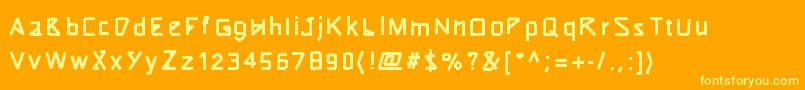 Typeotape Font – Yellow Fonts on Orange Background