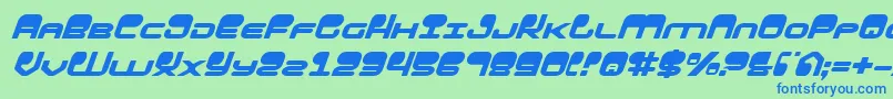 HypnoAgentItalic-fontti – siniset fontit vihreällä taustalla