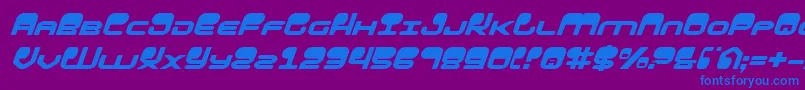HypnoAgentItalic-Schriftart – Blaue Schriften auf violettem Hintergrund