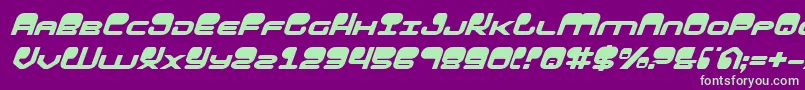HypnoAgentItalic-Schriftart – Grüne Schriften auf violettem Hintergrund