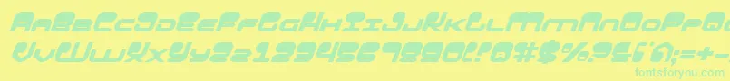 Fonte HypnoAgentItalic – fontes verdes em um fundo amarelo