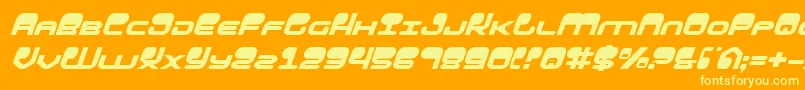 HypnoAgentItalic-fontti – keltaiset fontit oranssilla taustalla