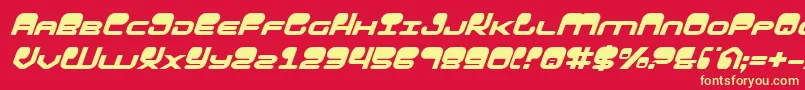 HypnoAgentItalic-Schriftart – Gelbe Schriften auf rotem Hintergrund