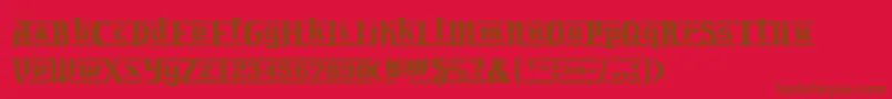 Lambrettista Font – Brown Fonts on Red Background