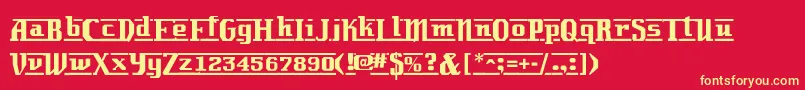 フォントLambrettista – 黄色の文字、赤い背景
