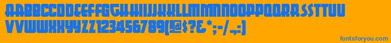 Aerojonesnf-Schriftart – Blaue Schriften auf orangefarbenem Hintergrund