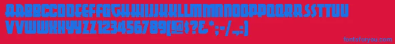 Aerojonesnf Font – Blue Fonts on Red Background