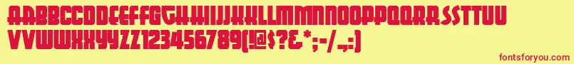 Aerojonesnf Font – Red Fonts on Yellow Background