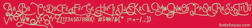 VulturemotorDemo Font – Green Fonts on Red Background