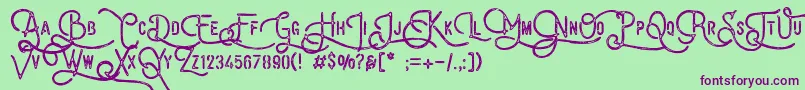 VulturemotorDemo Font – Purple Fonts on Green Background