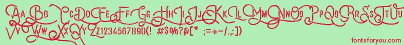 VulturemotorDemo Font – Red Fonts on Green Background