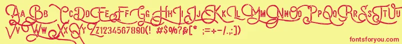 VulturemotorDemo Font – Red Fonts on Yellow Background
