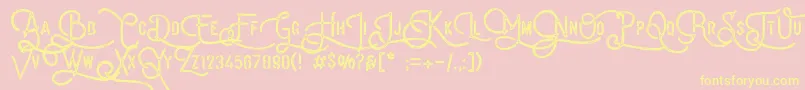 VulturemotorDemo Font – Yellow Fonts on Pink Background