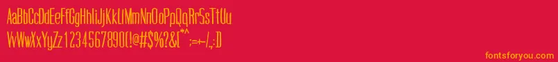 CogswellcondensedRegular Font – Orange Fonts on Red Background