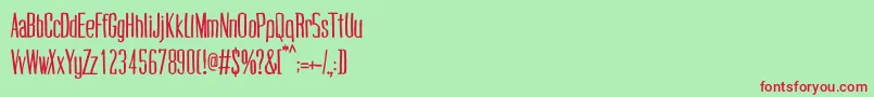 CogswellcondensedRegular Font – Red Fonts on Green Background
