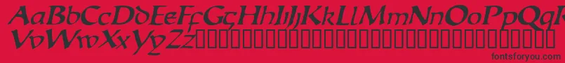 EscudedisplaysskItalic Font – Black Fonts on Red Background