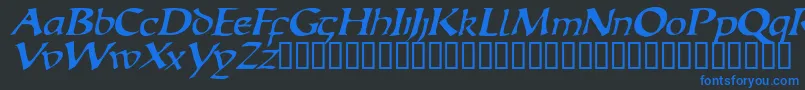 EscudedisplaysskItalic Font – Blue Fonts on Black Background