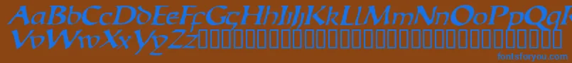 EscudedisplaysskItalic Font – Blue Fonts on Brown Background