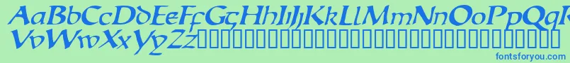 EscudedisplaysskItalic Font – Blue Fonts on Green Background