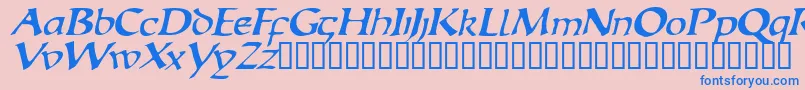 フォントEscudedisplaysskItalic – ピンクの背景に青い文字