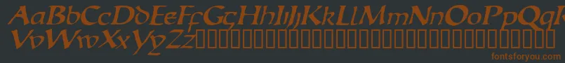 EscudedisplaysskItalic Font – Brown Fonts on Black Background