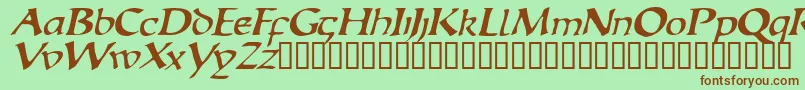 EscudedisplaysskItalic Font – Brown Fonts on Green Background