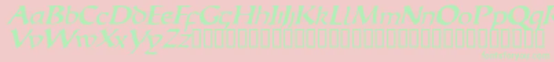 EscudedisplaysskItalic Font – Green Fonts on Pink Background