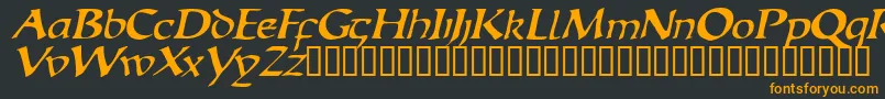 EscudedisplaysskItalic Font – Orange Fonts on Black Background