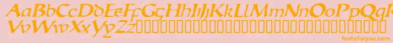 EscudedisplaysskItalic Font – Orange Fonts on Pink Background