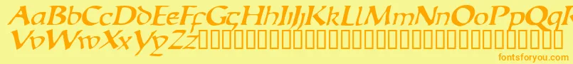 EscudedisplaysskItalic Font – Orange Fonts on Yellow Background