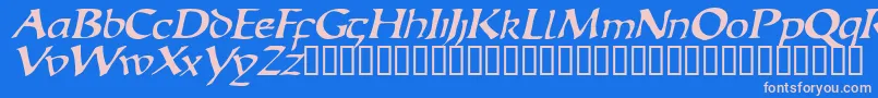 EscudedisplaysskItalic Font – Pink Fonts on Blue Background