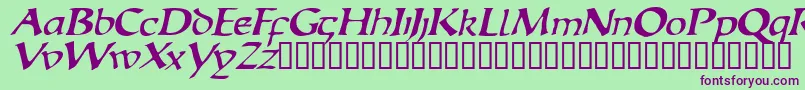 EscudedisplaysskItalic Font – Purple Fonts on Green Background