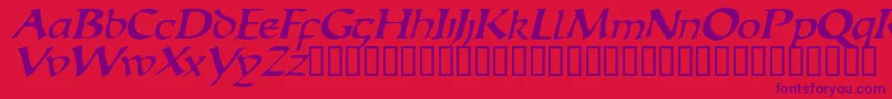 EscudedisplaysskItalic Font – Purple Fonts on Red Background