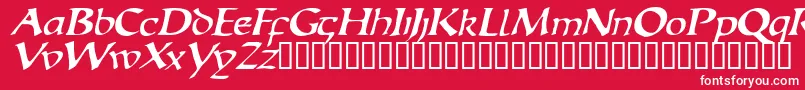 フォントEscudedisplaysskItalic – 赤い背景に白い文字