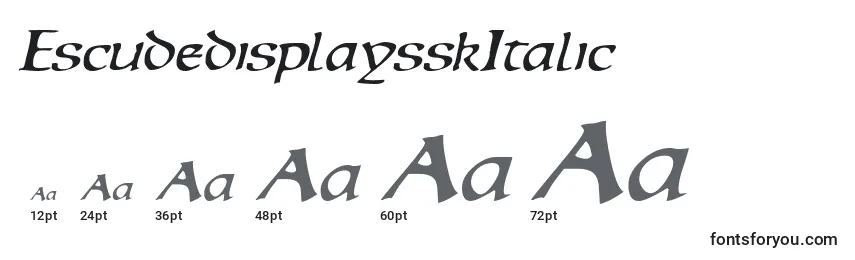Размеры шрифта EscudedisplaysskItalic