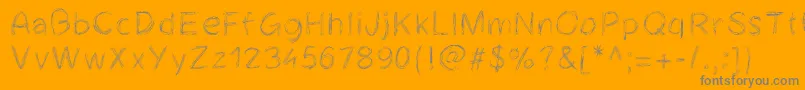 Weitere Informationen zur Cheveuxdange-Schriftart Cheveuxdange-Schriftart – Graue Schriften auf orangefarbenem Hintergrund