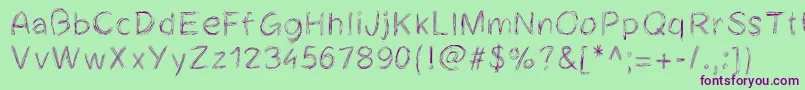 Cheveuxdange Font – Purple Fonts on Green Background