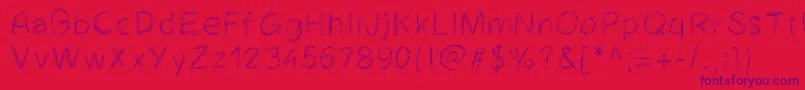 Cheveuxdange Font – Purple Fonts on Red Background
