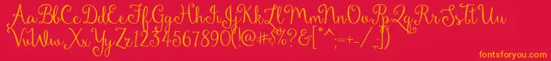 DandelionSoupDemo Font – Orange Fonts on Red Background