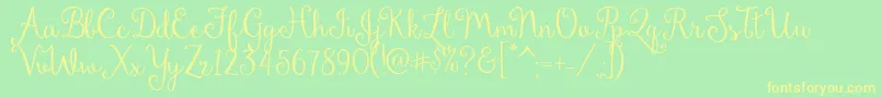 DandelionSoupDemo Font – Yellow Fonts on Green Background