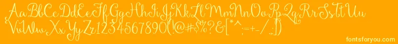 DandelionSoupDemo Font – Yellow Fonts on Orange Background