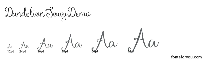 DandelionSoupDemo Font Sizes